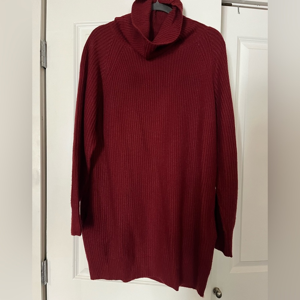 Women's Red Cowlneck Sweater